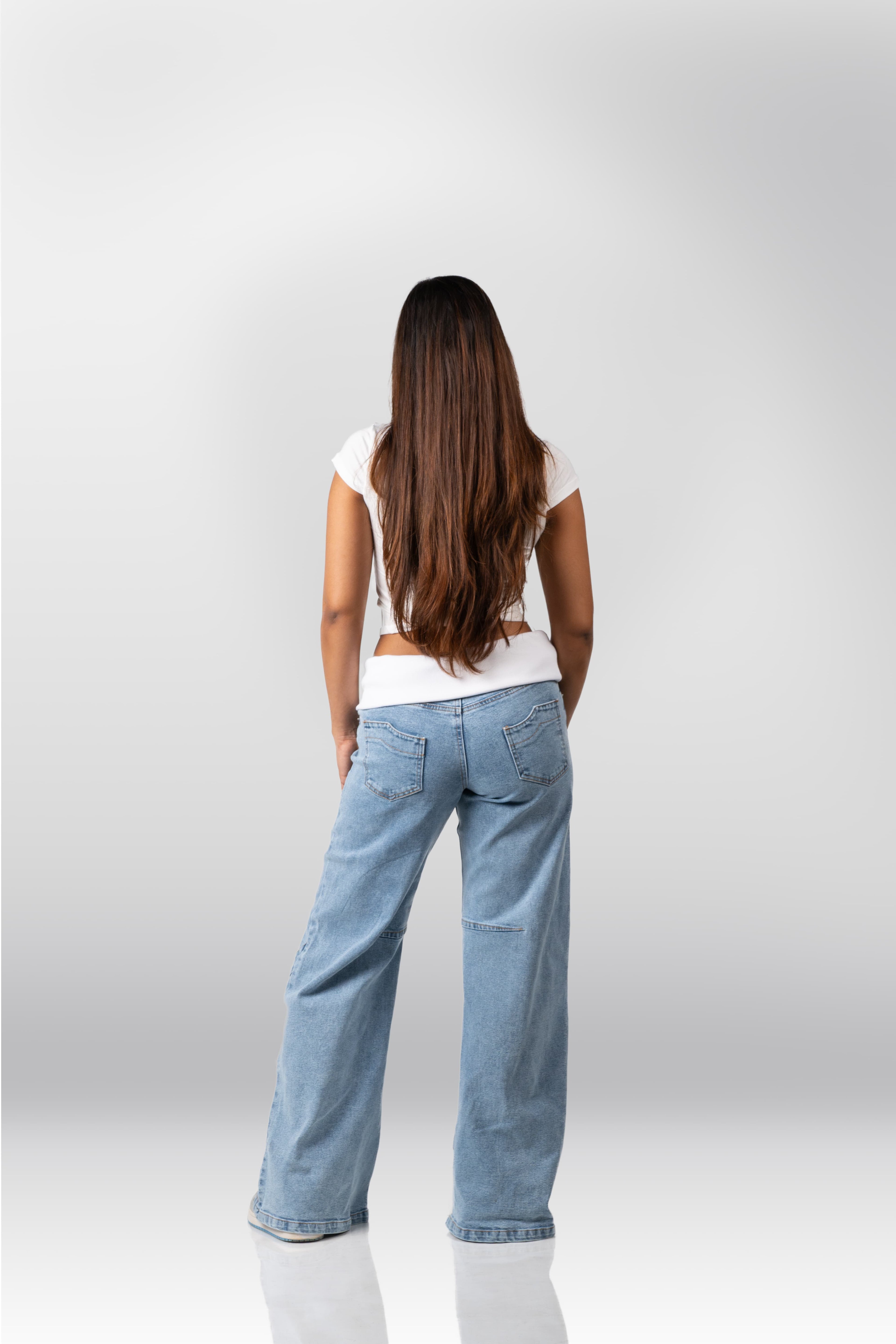 IT GIRL JEANS - SKY MOON WASH (WHITE RIB)